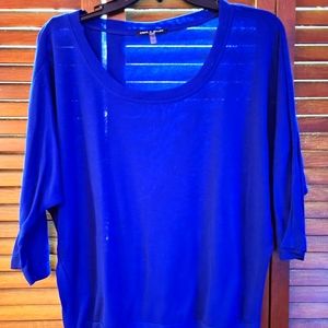 Cable & Gauge medium blue bunched waist sweater